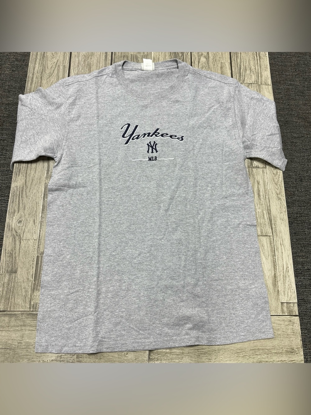 VTG Y2K Lee Sport New York Yankees Embroidery Tshirt MLB Grey Large